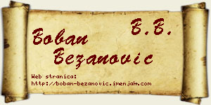 Boban Bežanović vizit kartica